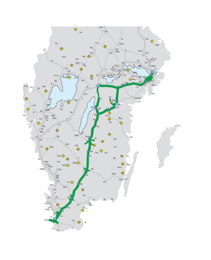 År 2035 förväntas även den sista dubbelspåriga delsträckan mellan Klostergården och Lund, den så kallade Armaturkurvan, vara utbyggd till fyrspår.