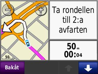 Medan du kör vägleder nüvi dig till destinationen via