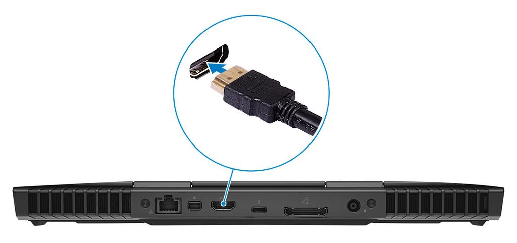 3 Anslut USB-kabeln från Vive-hubben till USB 3.1 Gen 1-porten på den högra sidan av datorn. 4 Följ anvisningarna på skärmen för att slutföra konfigurationen.