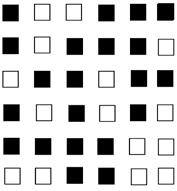 Varje kvadrat kan t. ex. symbolisera en pixel i en svart-vit bild. Den extra raden och den extra kolumnen gör det möjligt att finna och rätta ett fel.