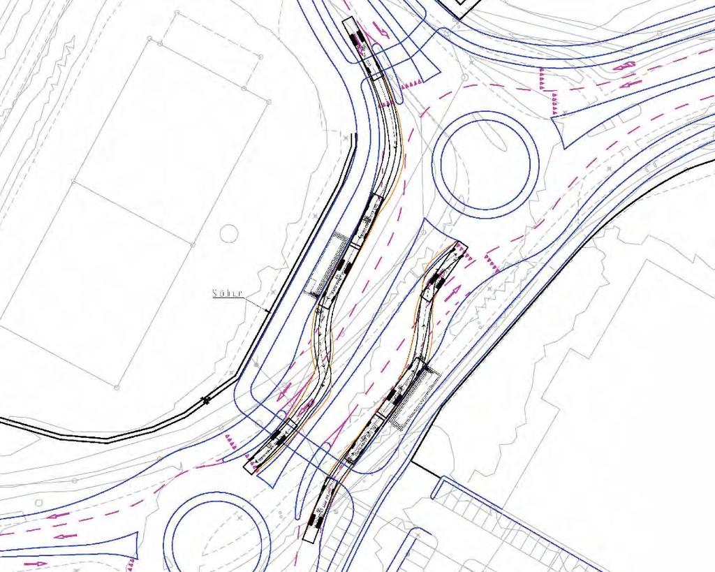 FÖRDJUPAD TRAFIKUTREDNING FÖR NOLHAGAVÄGEN 35 Mellan cirkulationsplatserna placeras en busshållplats.