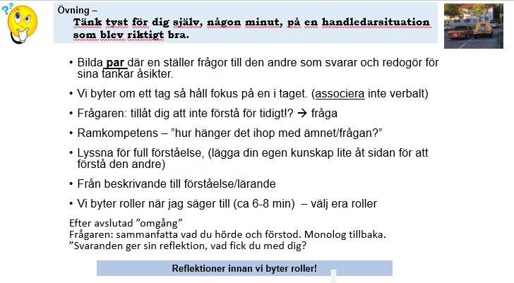 Tillbakablick Säkra in begrepp Inledning Frågan, tankerespekt enskilt, Frågande förståelse och kunskapsfördjupande