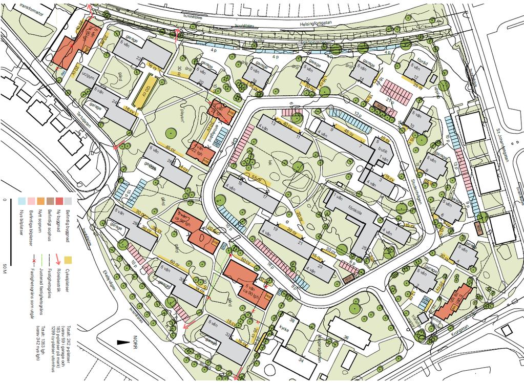 Figur 4: Situationsplan Studentvägen av a-sidan arkitekter och Karavan landskapsarkitekter 151217. 3.