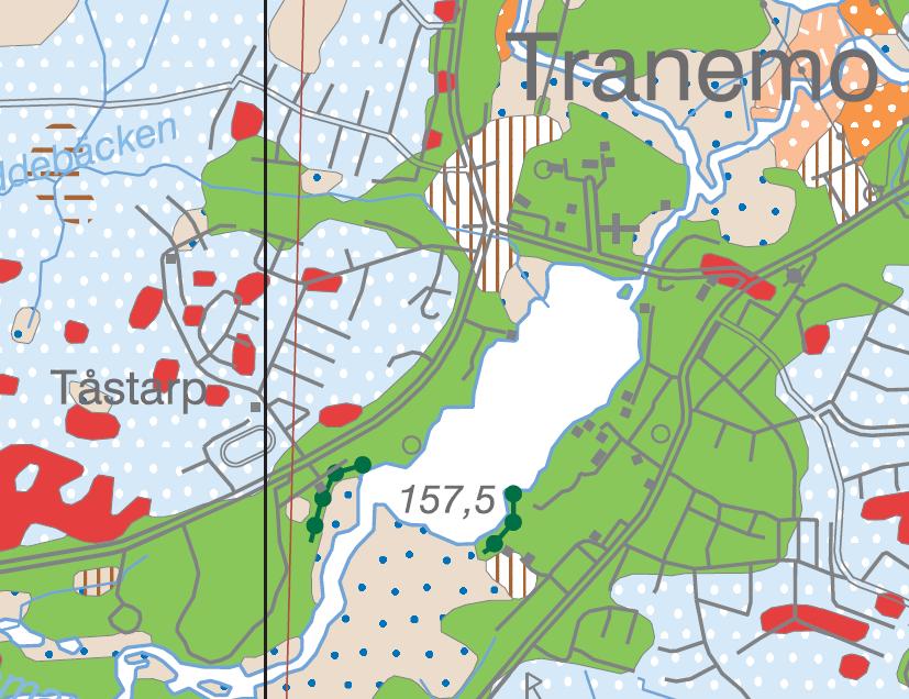 repo001.docx 2012-03-2914 I samband med den provpumpning som utfördes i schaktbrunnen 1965 genomfördes vattenståndsmätningar i grundvattenrör i anslutning till vattentäkten samt i Tranemosjön.