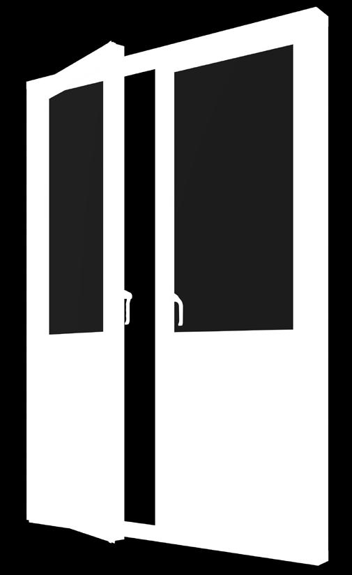 I aktiv dörr med sidkolvar av typ kilkolv och ändkolv. Passiv dörr har mötesspanjolett med ändkolvar. Vädringsbeslag Dörrbroms, manövreras med spanjolettens handtag.