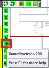 Ställ in bredden för systemlinjen; klicka på knappen och ange bredden 315. Tips! Bredden är en funktion av ritningsskalan. Ett värde mellan 1-5 brukar vara tillräckligt.