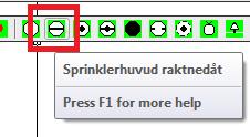 82 Infoga lägesändring/röranslutning i punkterna 4 och 6. Tips! I dialogen finns en variabel att aktivera om man vi ha en fast vinkel på sprinkler symboler i förhållande till rörets vinkel.