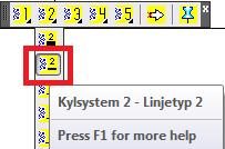 Infoga detta på kanalen Aktivera kylsystem 2, typ