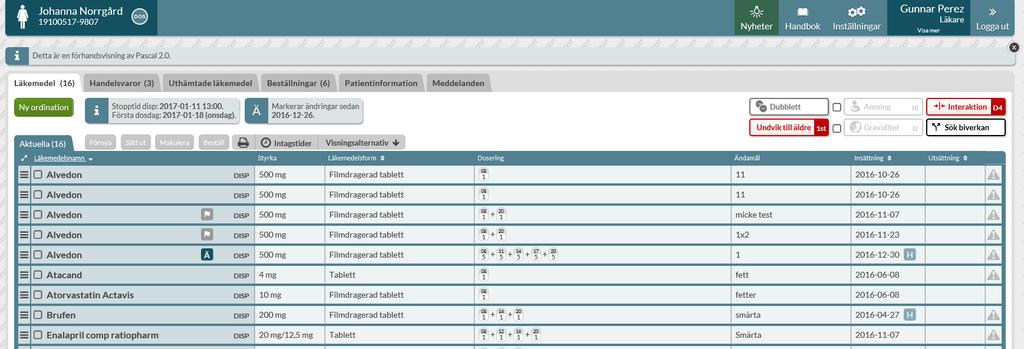 Exempel 1: https://utbsiths.eordinationpascal.se/start Innebär att man låser upp Pascal låsning till viss patient.