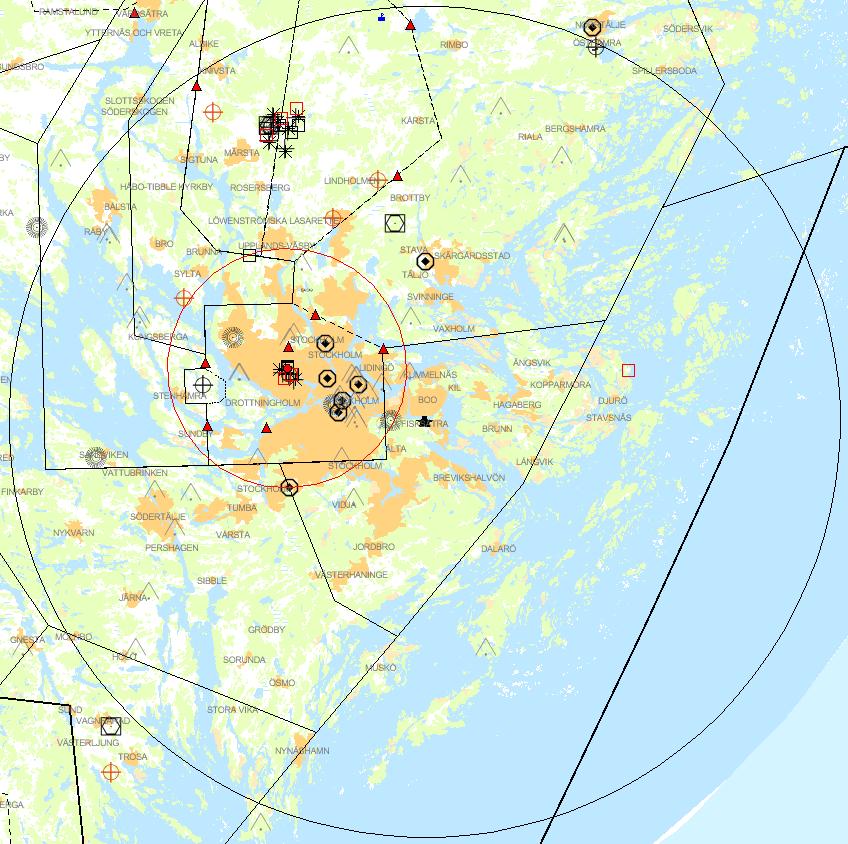 Del 2 Flyghinderanalys BERÖRDA FLYGPLATSER - Berörd flygplats är sakägare LUFTRUM Så här läser du denna del av analysen: Denna analys svarar bara på frågan om verket/masten/byggnadsverket hamnar inom