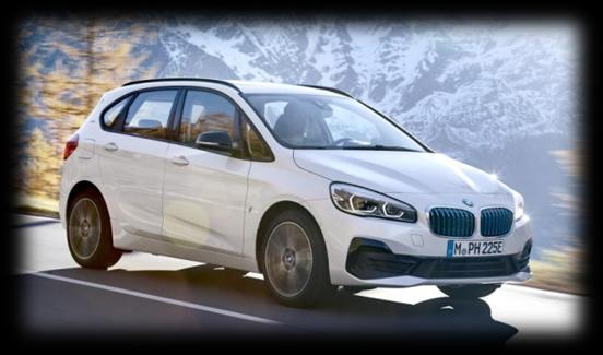 BMW 2-serien (4WD) laddhybrid Viktad sförbrukning BMW 225xe Active Tourer El/Bensin i.u. kwh el/ km, i.u. kwh bensin/ km i.u. kwh/ km i.u. el/ km, i.u. l bensin/ km Viktad drivmedelsförbrukning 13,5 kwh el/ km + 1,9 l bensin/ km (NEDC) 8,8 kwh 36 l 5,7 mil (el) + i.