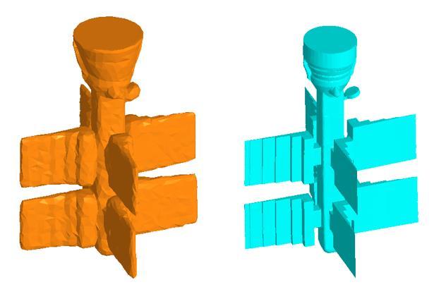 stl-format som sedan gjorde det möjligt att använda den i simuleringsprogrammet efter kort bearbetning i Solidworks.