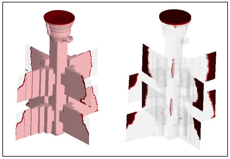 5.2.2 Scenario 2.1 Den variabla skaltjockleken tillsammans med andra indata som uppmättes under gjutningen av undersökta skalet möjliggjorde simuleringen av scenario 2.1. Resultatet av simuleringen visas i Figur 35.