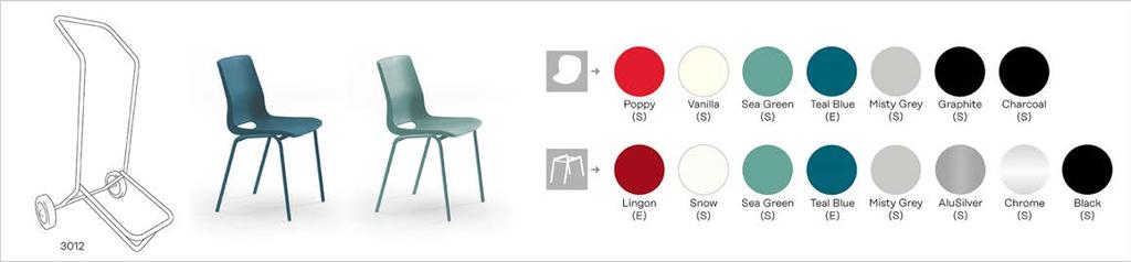 RBM Ana Stolskal i plast (polypropylen) i flera färger. För färger och material se nedan. Se även sista sidorna i prislistan för fullständig matris - RBM Chair Colours & Materials.