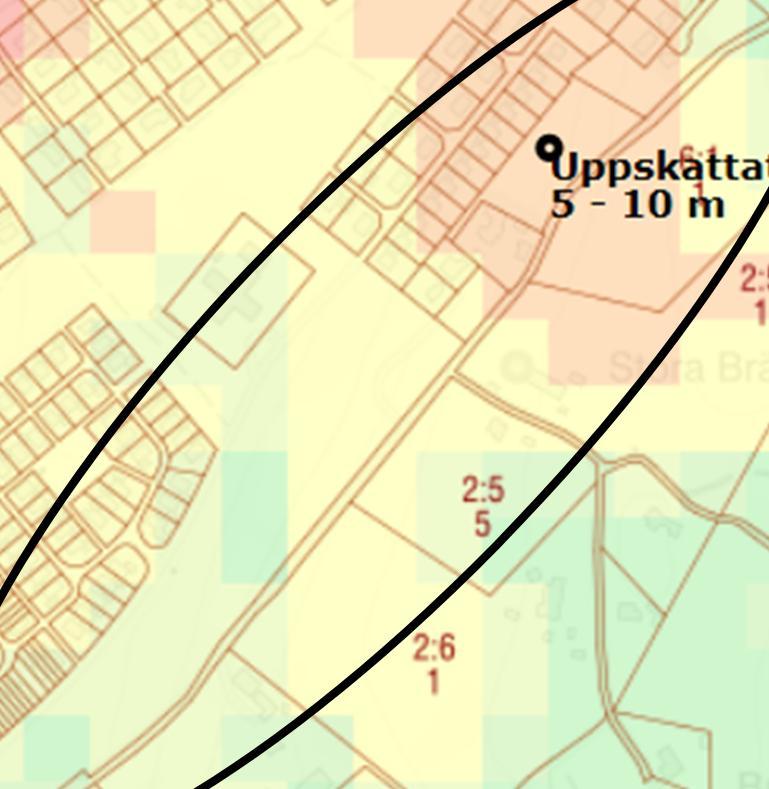 Moränen är sandig och dess mäktighet har inte undersökts närmare. Bergets nivå har undersökts med sticksondering i norra delen av planområdet, där berget går i dagen.