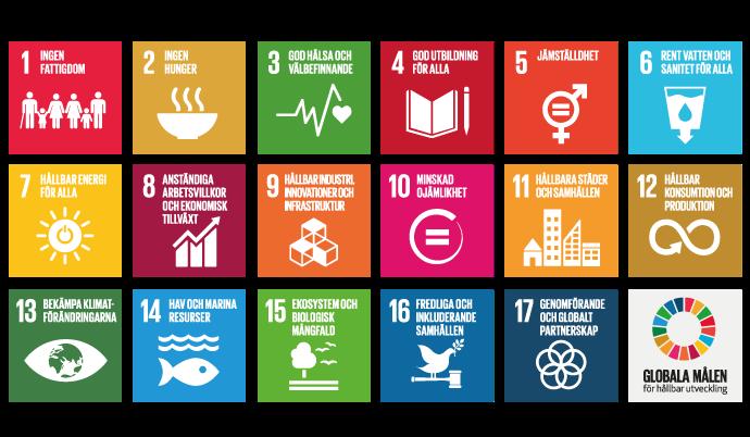 Agenda 2030 Under 2015 beslutade FN:s medlemsländer att förbinda sig till 17 globala hållbarhetsmål.