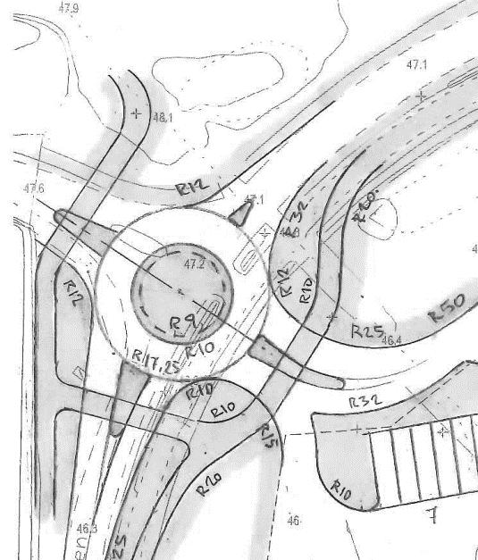 de mindre trafikströmmarna från Bomstadsvägen och Skutberget bedöms därför ej påverkas allt för mycket negativt av en cirkulationsplats. Figur 8.