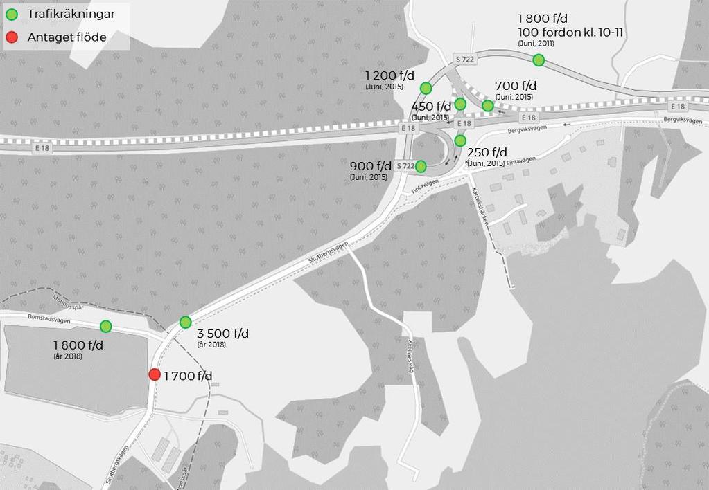 Figur 3. Dagens trafikflöden. 2.2 KOLLEKTIVTRAFIK Området trafikeras idag av en busslinje från Karlstadbuss, linje 1.