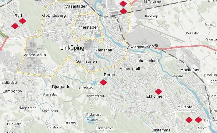 Anläggningar på gräs/konstgräs Konstgräs I dag finns det 8 konstgräsplaner i Linköping, varav en inomhushall. Två av anläggningarna drivs av föreningar.