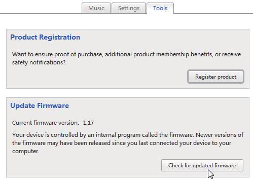 15 Uppdatera fast programvara via Philips Songbird uppdaterad fast programvara) i popupfönstret.