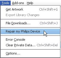 16 Laga spelaren via Philips Songbird Om ARIAZ inte fungerar som den ska eller om displayen fryser kan du återställa den utan att förlora data: Hur återställs ARIAZ?