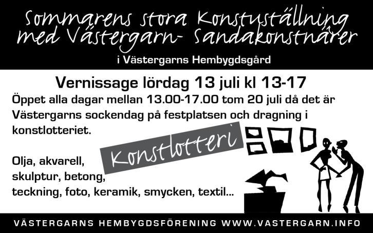 Röda Korset Lotteri på Västergarnsdagen Den 20 juli - en lördag, deltar Sanda Västergarn Röda Kors som vanligt med ett lotteri på Västergarnsdagen.