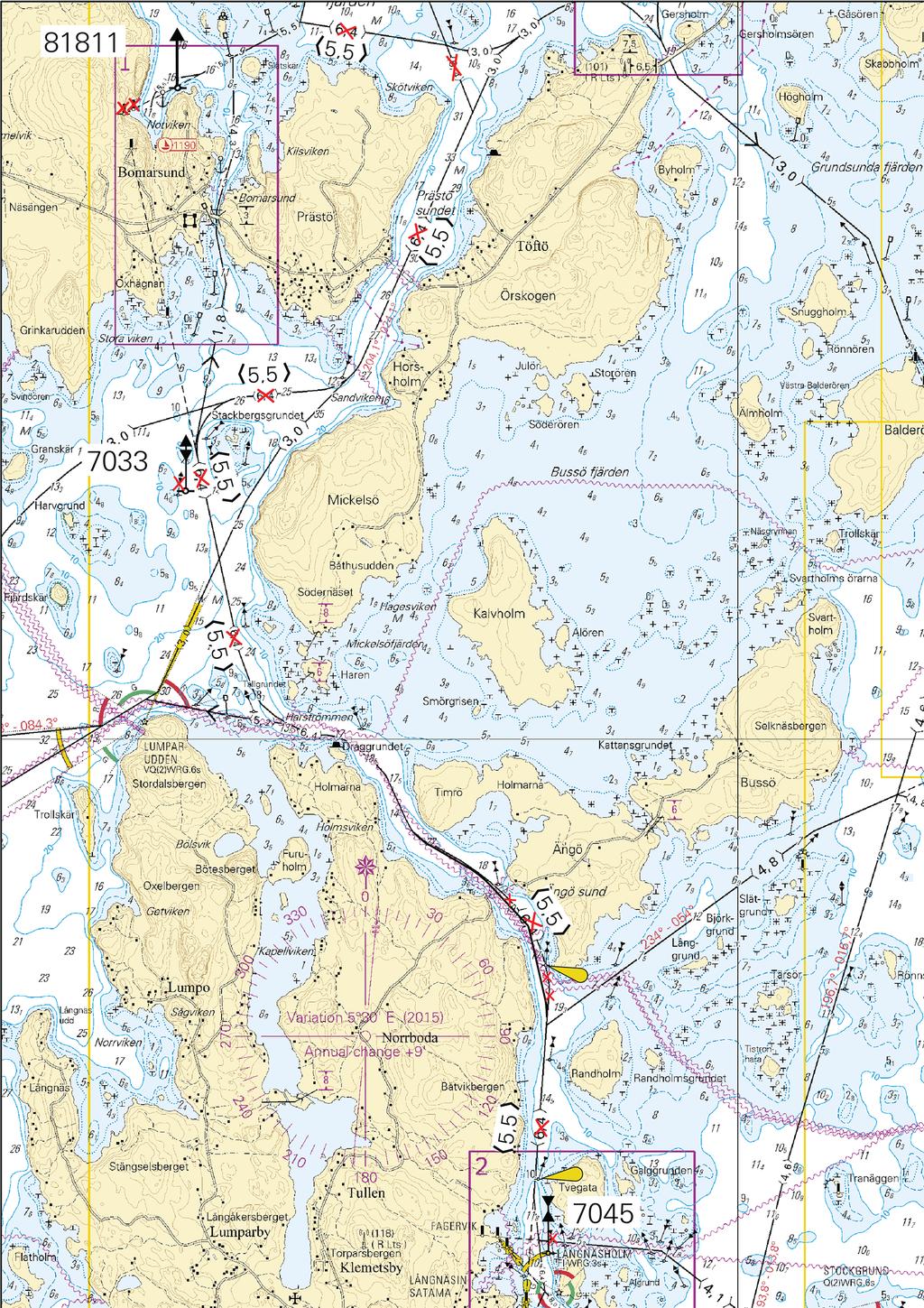 Ei merikartan mittakaavassa - Inte i sjökortets skala - Not to scale of chart (FTA, Turku/Åbo 2016)