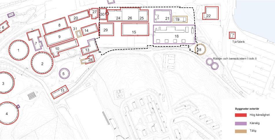 Sida 26 (92) och hus 21 bedöms ha kulturhistoriskt värde medan de yttre miljöerna kring spaltgasverket har ett begränsat kulturhistoriskt värde.