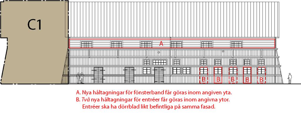 Därav bestämmelsen att äldre snickerier, detaljer, trappor, fönsterbänkar, dörrkarmar och produktionsteknisk ska beaktas vid ändring (k3).