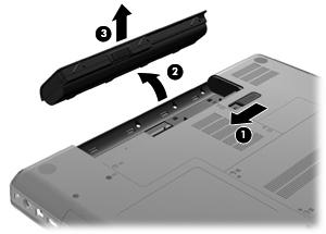 VIKTIGT: När du tar ut ett batteri som är datorns enda strömkälla kan information gå förlorad.