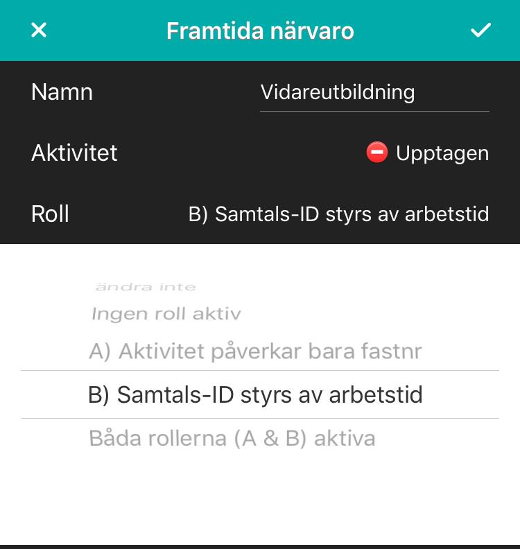 6 7 7 Klicka på Roll. I listan som visas väljer du vilken roll hänvisningen gäller.