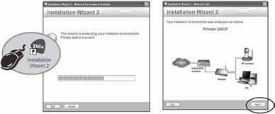 IP 5 قم بتثبيت برنامج "2 "Installation Wizard الموجود على دليل Software Utility (الا داة المساعدة للبرنامج) بالقرص المضغوط للبرنامج. سوف يقوم البرنامج بعمل تحليلات للتعرف على بيي ة الشبكة لديك.