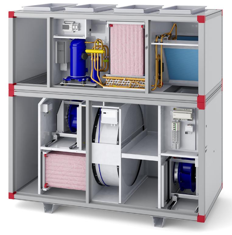 kylvärmepumpen ThermoCooler HP (kod TTC) finns som tillval till Envistar Top aggregat med rotorerande värmeväxlare.