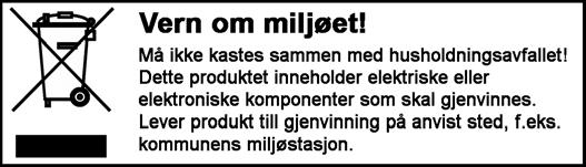 NORSK Med forbehold om trykkfeil og konstruksjonsendringer utenfor vår kontroll.