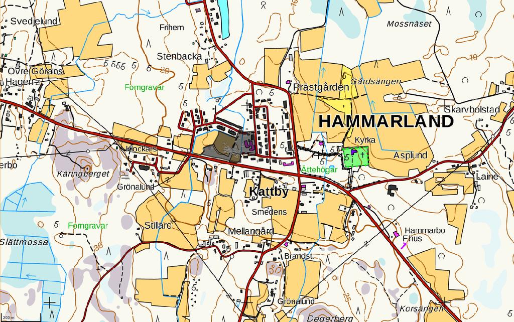 HAMMARLANDS KOMMUN Planbeskrivning över utvidgad och ändrad detaljplan för kvarter 5 i Kattby. 0. OMRÅDE OCH LÄGE.