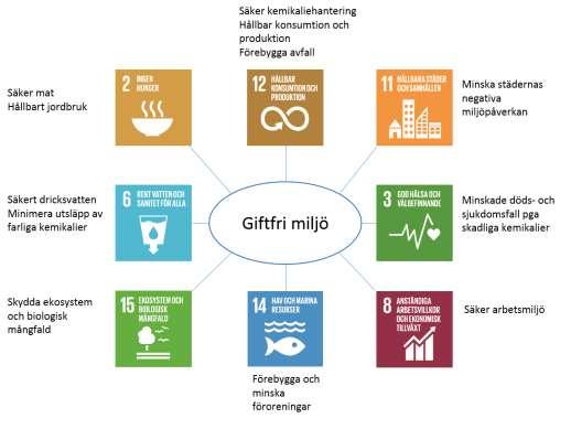 En viktig slutsats från kartläggningen är att miljökvalitetsmålet Giftfri miljö med dess preciseringar samt etappmålen för farliga ämnen är mer konkreta än de globala hållbarhetsmålen när det gäller