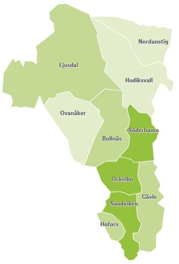 Inskrivna arbetslösa i Gävleborgs län, april 2019 som andel (%) av den registerbaserade arbetskraften 16-64 år Kommun Inskrivna arbetslösa Förändring i procentenheter* Bollnäs 9,7% -1,8% Gävle 9,3%