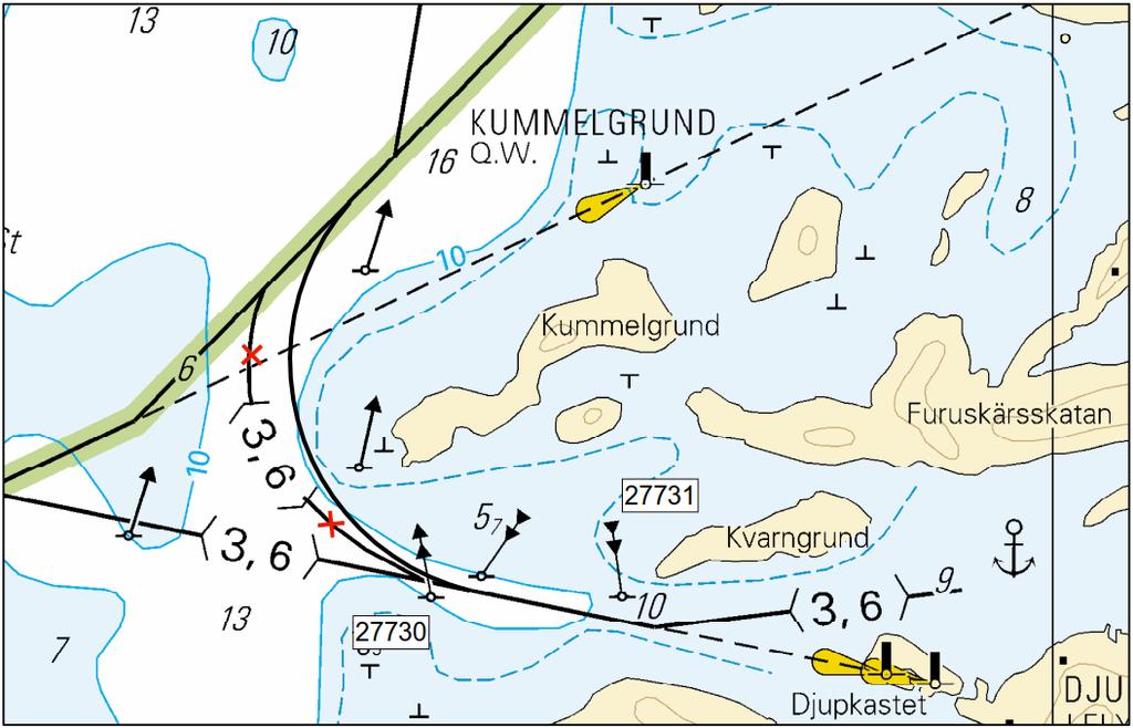 B. Poistetut viitat Indragna prickar Withdrawn spar buoys Poista Stryk Delete: Nr WGS 84 1) 8254 Itä-Ost-East 63 25.29 N 22 02.48 E 2) 8253 Länsi-Väst-West 63 25.28 N 22 02.88 E C.