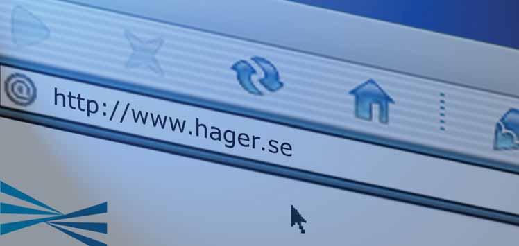 Hager Elektro AB Box 9040 E-400 91 Göteborg Telefon 031-706 39 00 Fax 031-706 39 50 Besöks-/