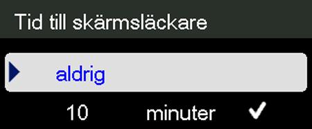 Tryck på OK för att välja Skärmsläckare. 4.