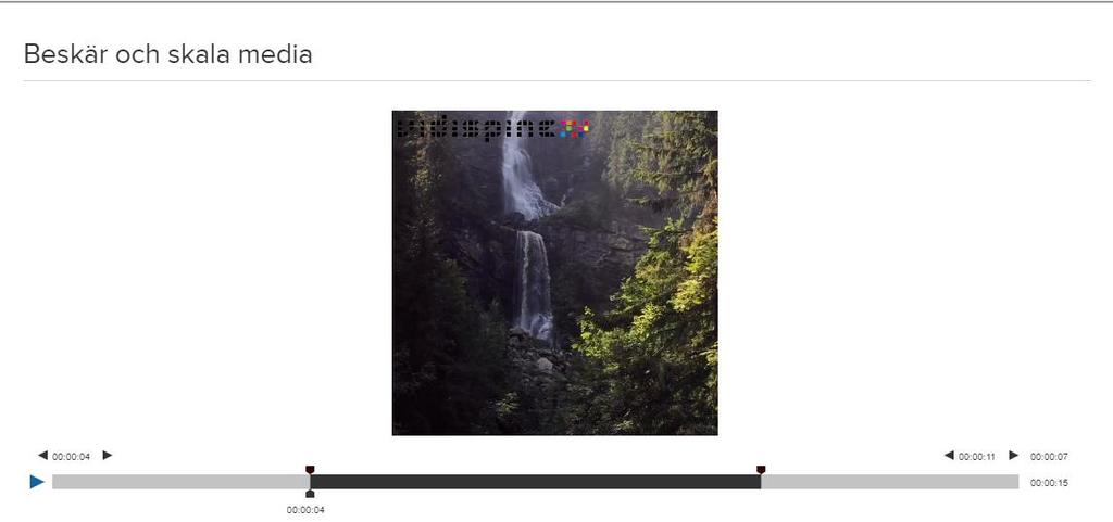 Video filer indikeras med en ikon i sökreultatet från ImageVault.
