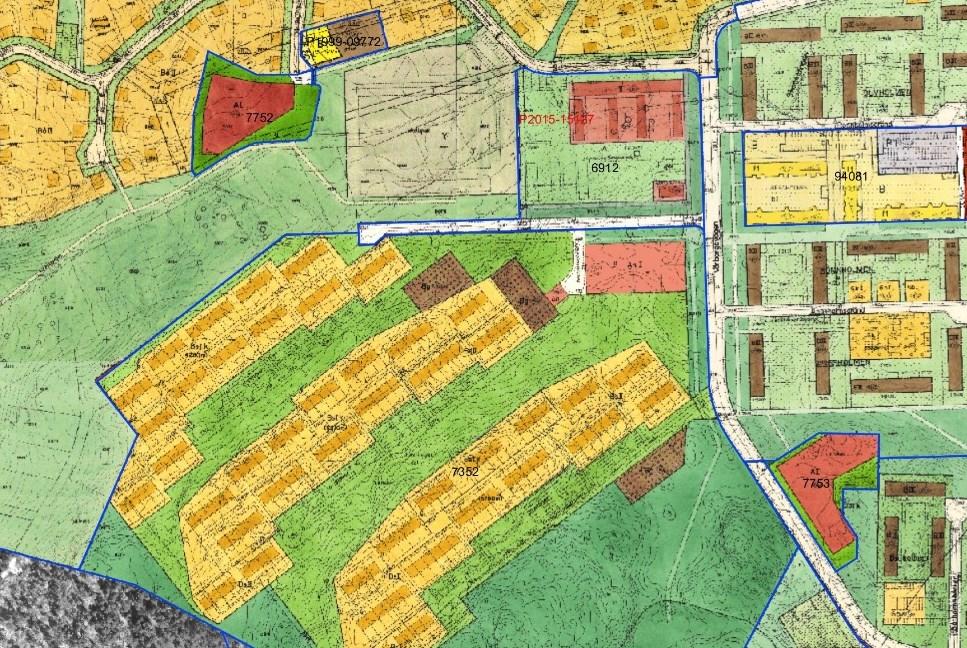 Sida 12 (67) Gällande planer för området. Planområdesgräns markerat i rött (Stockholms stad).