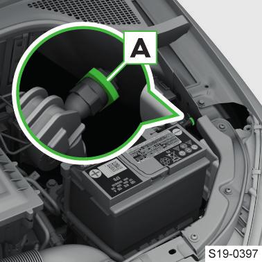Åtgärder vid stillestånd i mer än tre veckor Koppla från -polen på bilbatteriet. Kontrollera och ladda bilbatteri Kontrollera status Batteristatusen kontrolleras vid inspektion hos en fackverkstad.