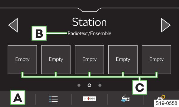 Infotainment Amundsen Radio 73 Eller: Peka på.