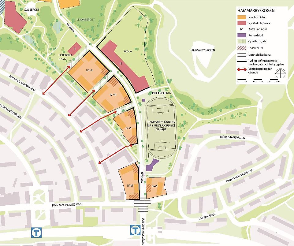 Sida 5 (18) Förslag på struktur för Hammarbyskogen från programmet för Hammarbyhöjden och Björkhagen. Gällande detaljplaner För planområdet gäller stadsplan pl 8083, pl 2965, pl 6625A och pl 2025.