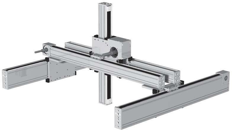 AP530 Balanserad konstruktion eliminerar oönskade torsionslaster på Y-axeln Z axeln är styrd av 4 st axlar och 8 rullar genom boxen.