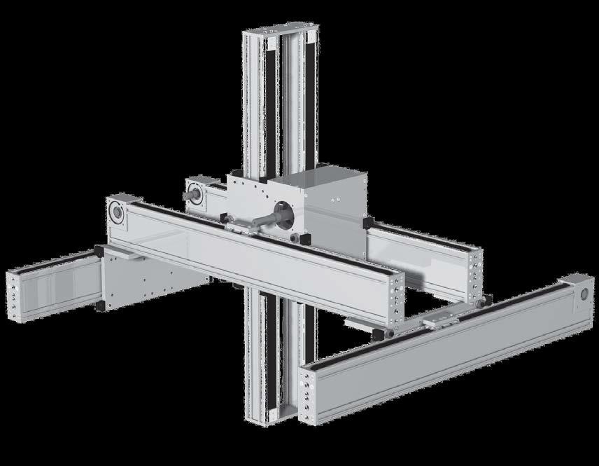 AP665R Balanserad konstruktion eliminerar oönskade torsionslaster på Y-axeln Z axlarna är styrda av 4 st axlar och 8 rullar genom boxen Kraftig Y Z box m ed alla rullar direkt monterade i