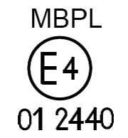 1.5.2014 L 130/53 BILAGA 2 TYPGODKÄNNANDEMÄRKENAS UTFORMNING a = 12 mm min. En strålkastare som bär typgodkännandemärket ovan är godkänd i Nederländerna (E 4) med typgodkännandenummer 01 2439.