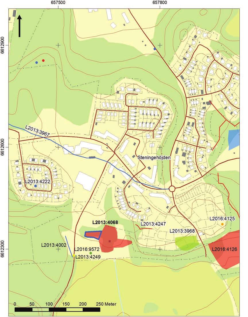 Figur 3. Förundersökningsområdet markerat med en inringad blå linje.