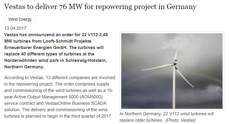 Germany: Germany: 22,75 MW, 13 x V66